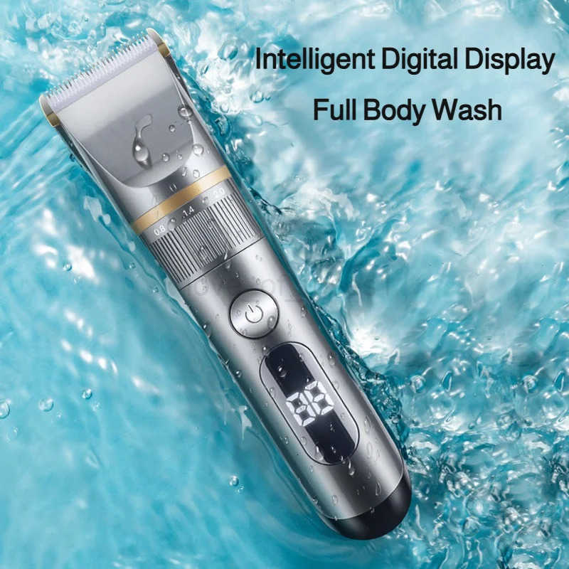 Professional Hair Clipper Set Electric Hair Trimmer with Limit Comb LED Digital Display USB Rechargeable Hair Care Tools Z251029
