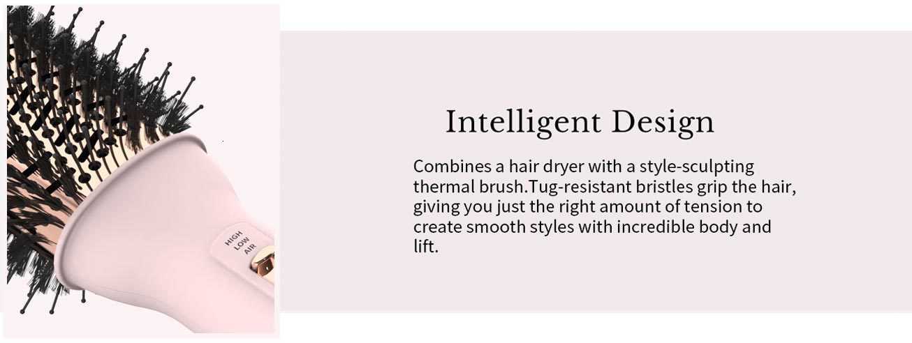 Negative ion hot air comb, voluminous comb, hair dryer, lazy straightening comb. Creates a fluffy hairstyle without damaging the hair.