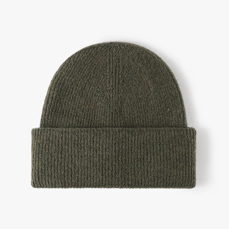Unisex Big Head Wool Hat Autumn Winter Warm Knitted Cap with Ear Protection Fashion Monochrome Double FlangedCold Weather 251013
