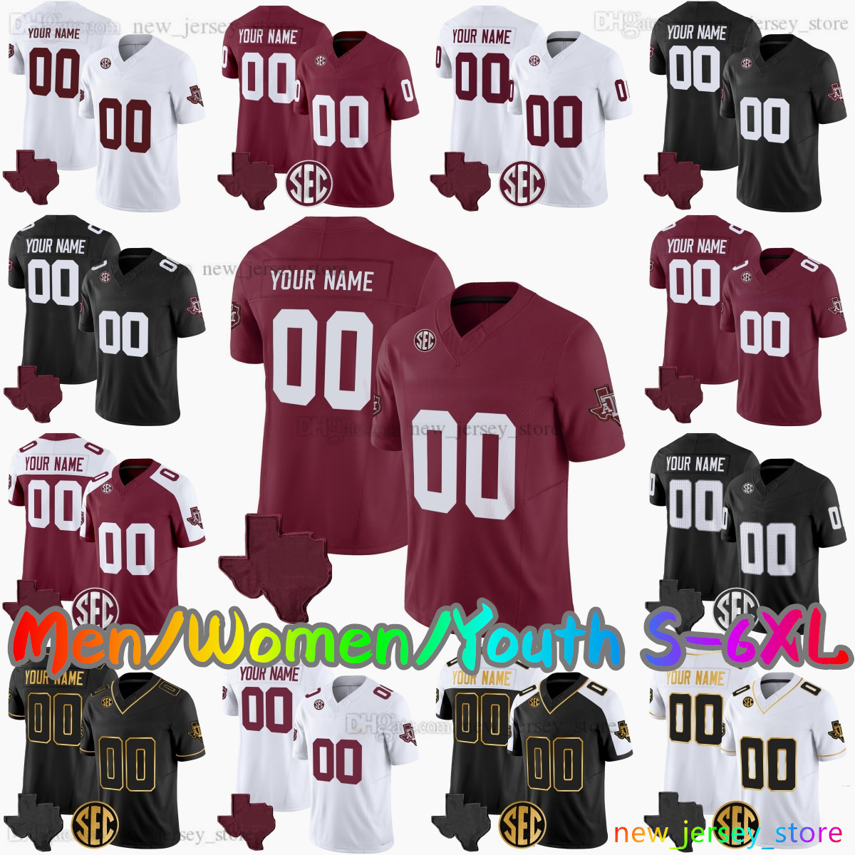 2025 Custom S6XL Football Jersey 10 Marcel Reed 1 Mario Craver 21 Taurean York 4 Rueben Owens II 8 LeVeon Moss 5 Amari Daniels 6 Cyrus Allen Stitched 