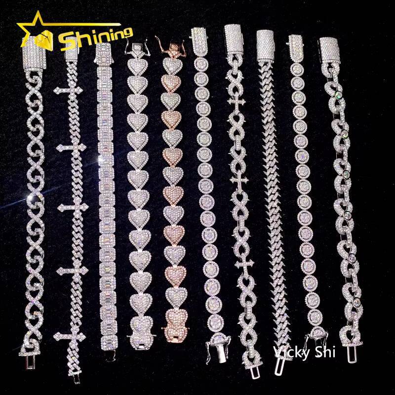 Hip Hop VVS Moissanite Cuban Bracelet Collection Fine Jewelry 925 Silver Women Men s Luxury Bracelet Daily Wear