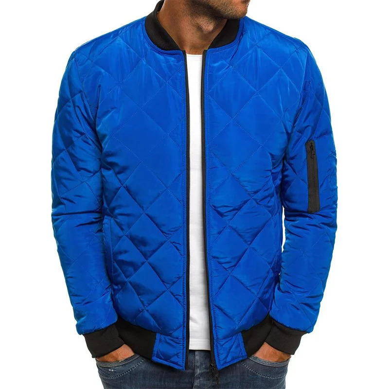 Winter Jacket Mens Baseball Collar Mesh Pressed Lightweight Jacket Vintage Flight Casual Long Sleeve 251028