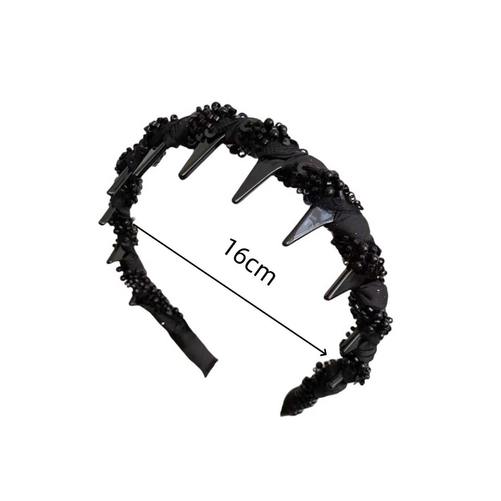 1PC 2 Way Wear Beaded Headband Fix Broken Hair Elevate Crown Chic Black Hair Accessory for Daily Party LooksW251028