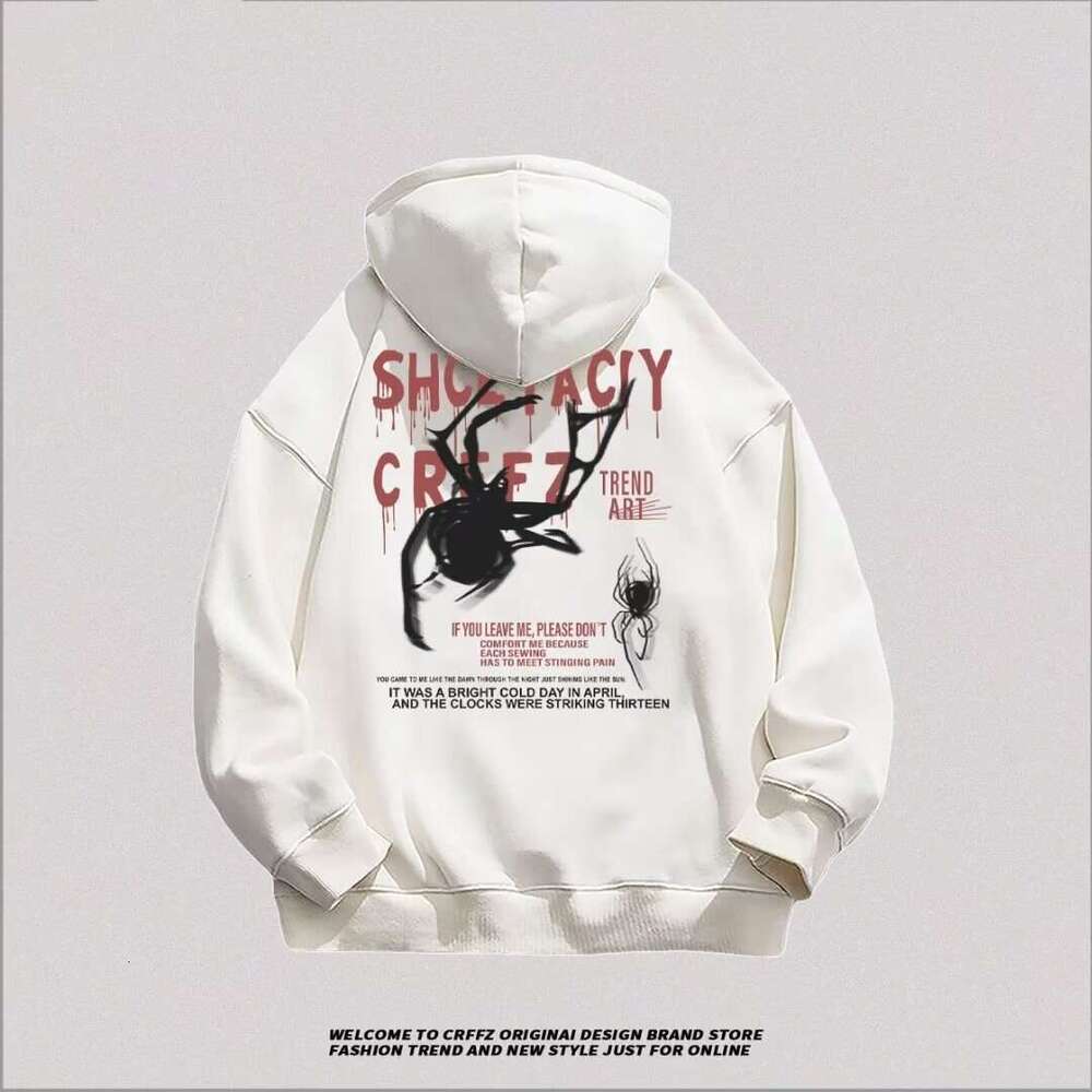 Hoodie Winter and Autumn Designer Men's Women's Hoodie Y2K Hip Hop Gothic Skull Cartoon Pattern Print Black Ultra David Coat Men's Wome