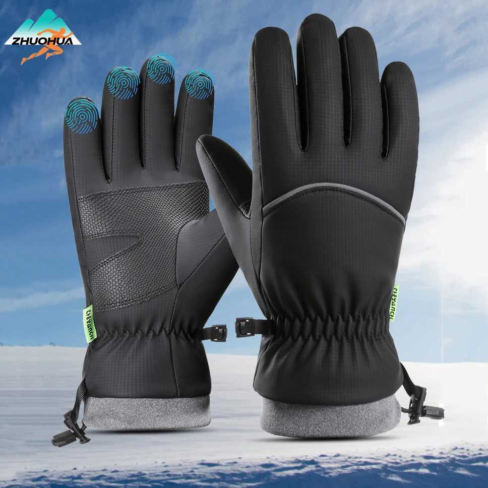 ZHUOHUA Winter Waterproof Ski Snow Warm Gloves for Women Men Windproof Cold Weather Thermal with Touchscreen All Fingers J251029