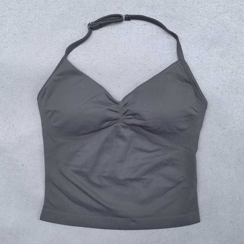 New Longline Strappy Tops Sports Vest Women Fitness Backless Gym Top Scrunch Builtin Bra With Removable Cups Yoga Tank TopsXJ251029