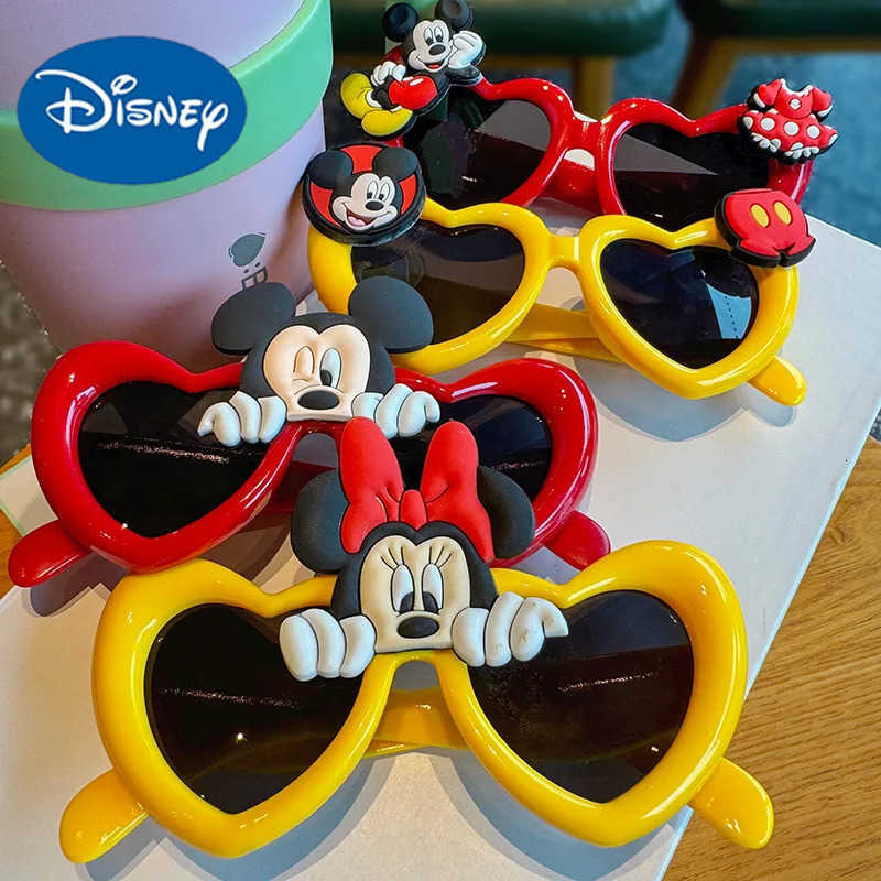 Disney Minnie Sunglasses Kawai Mickey Mouse Cartoon Anime Figures Glasses UV Protection Bow Girls Beach Glasses Birthday Gifts H251029