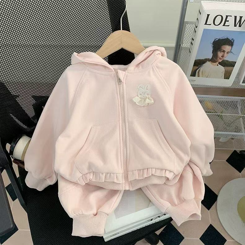 Designer Women's Set Spring and Autumn Fashion Baby Girl hooded sweatshirt jacket long pants two-piece set hoodie