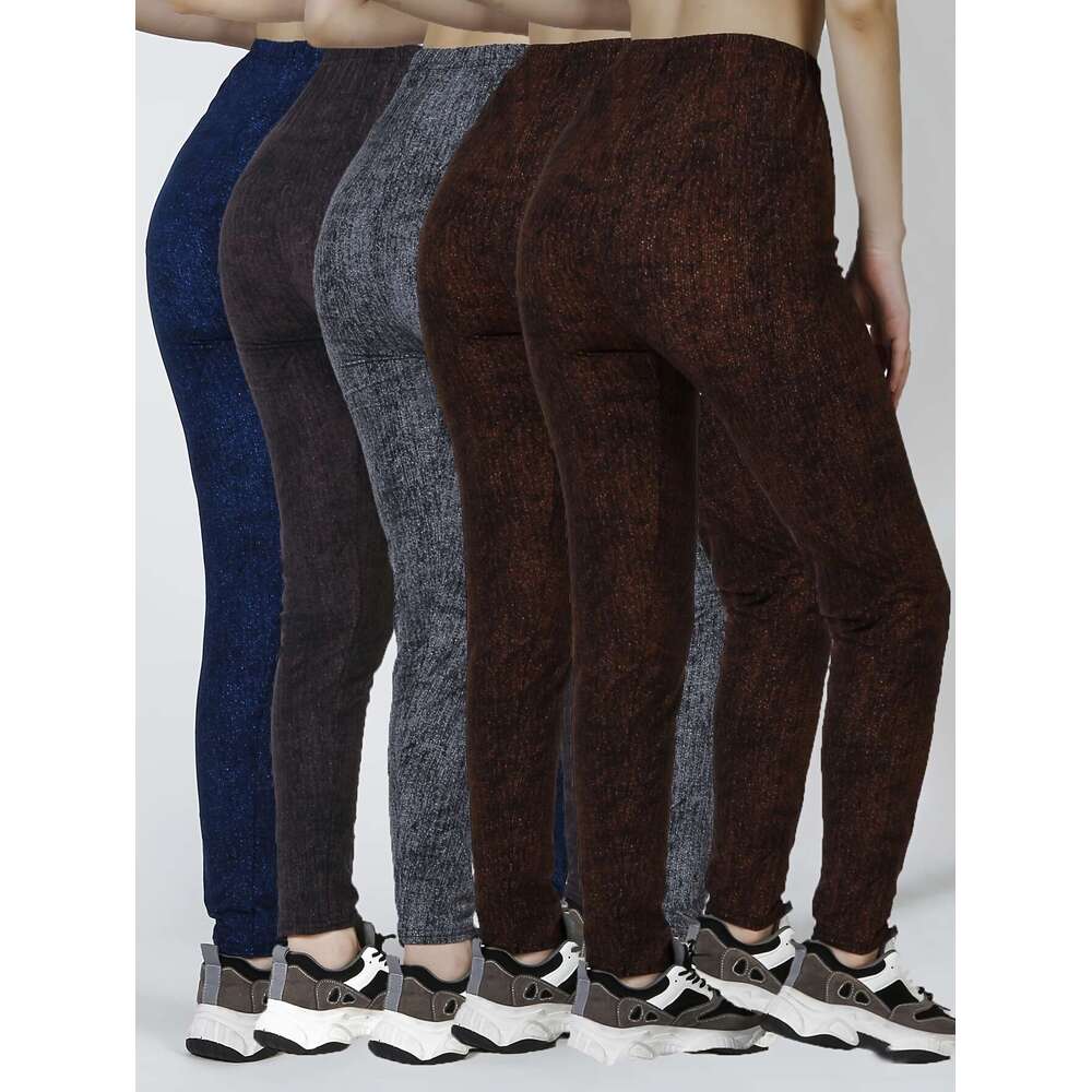 5pcs Tie Dye High Waist Workout Leggings, Casual Skinny Stretchy Leggings For Every Day, Women's Clothing
