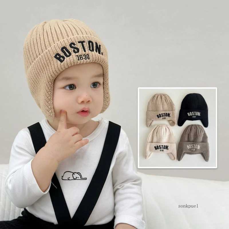 Children Hats Fall and Winter Knitted Wool Hat Boys Warm Windproof Ear Protection Hat Girls Set Head Cap Baby Hat Beanie251028