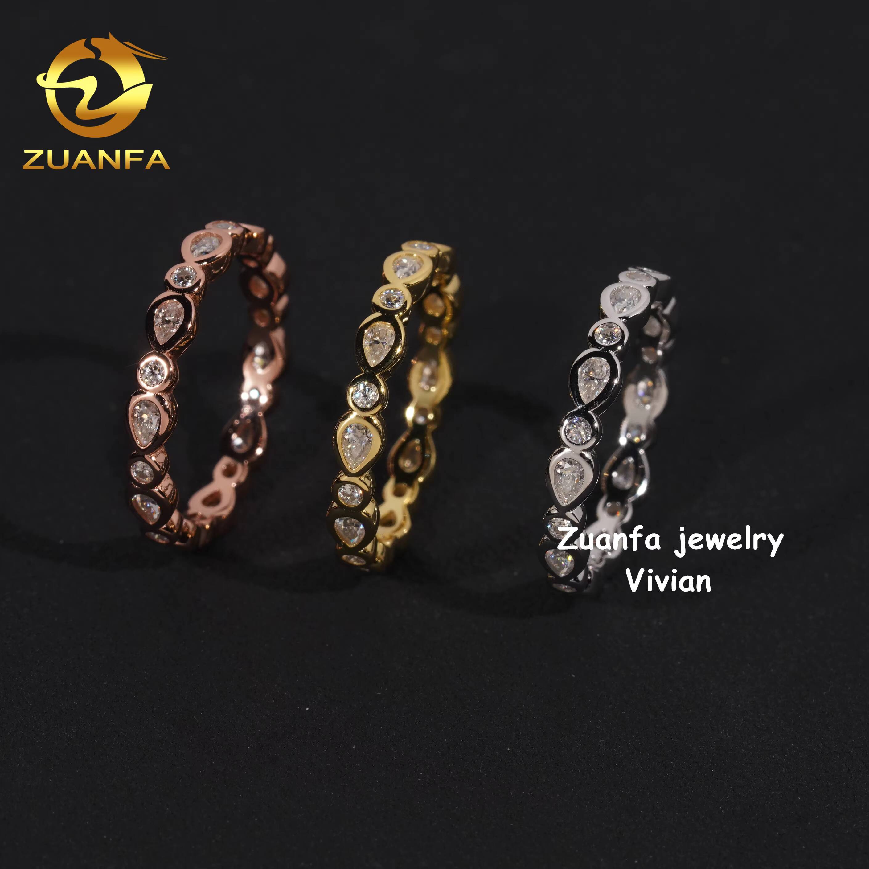 D Color VVS Moissanite Diamond Customized Female StyleWedding Bridal Luxury Jewelry Sterling Silver 925 Band Ring