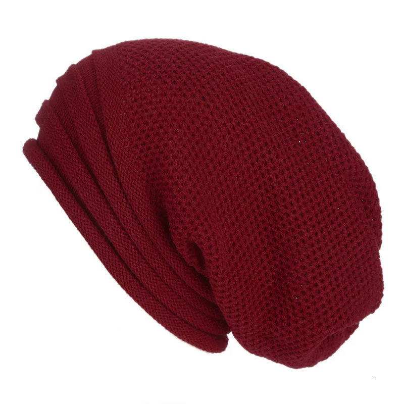 Winter Baggy Slouchy Beanie Hat Wool Knitted Warm Cap for Men Women Beanie Oversized Winter Hat for Skiing cappello uomo 251029