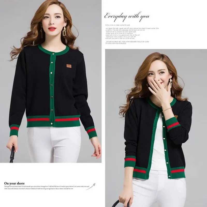 Womens Autumn Casual Simplicity Striped Oneck Long Sleeve Sweater Women Clothes Fashion Loose Allmatch Temperament Knitwear H251029