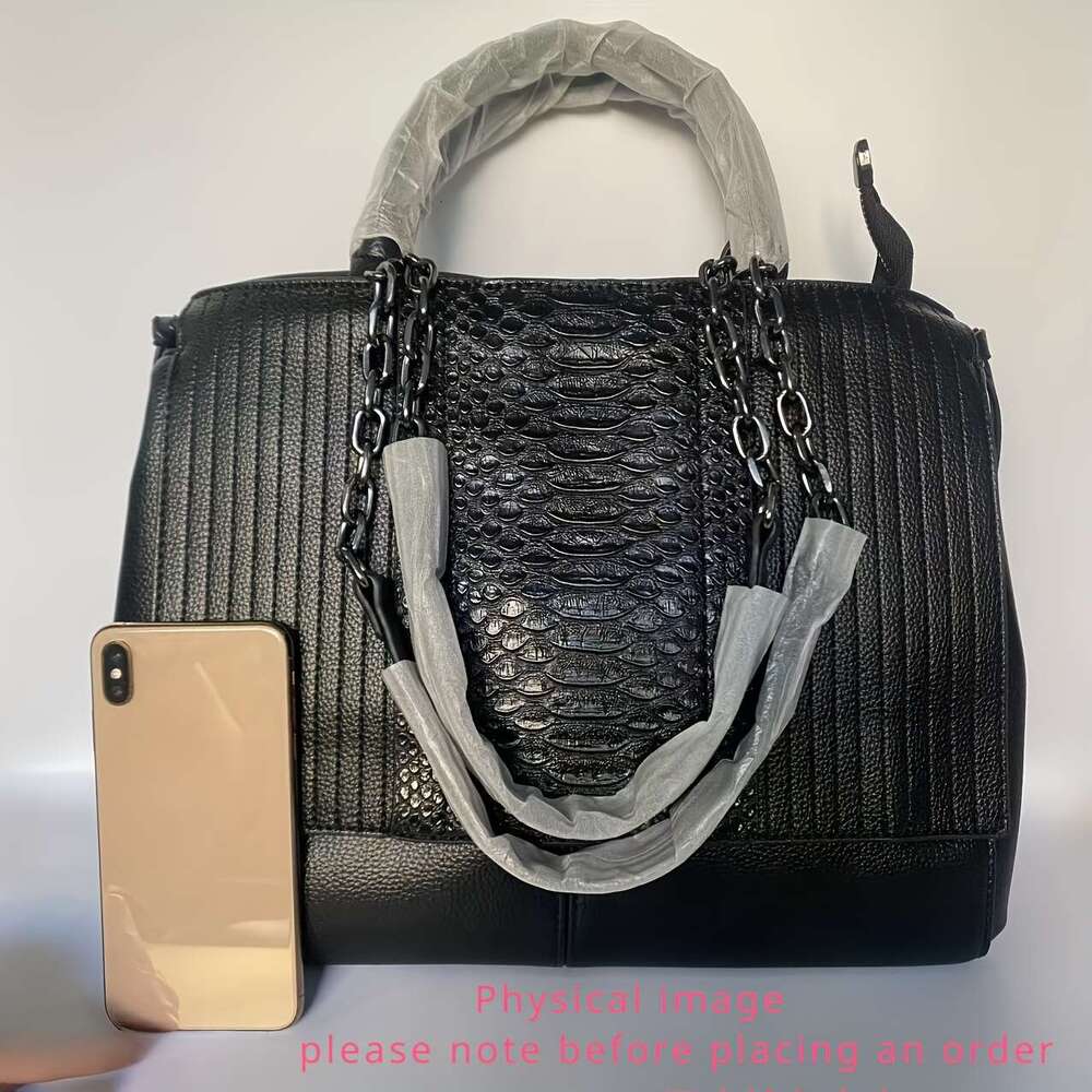 Crocodile Emed Handbag, Large Capacity Crossbody Bag, Women Faux Leather Satchel Purse