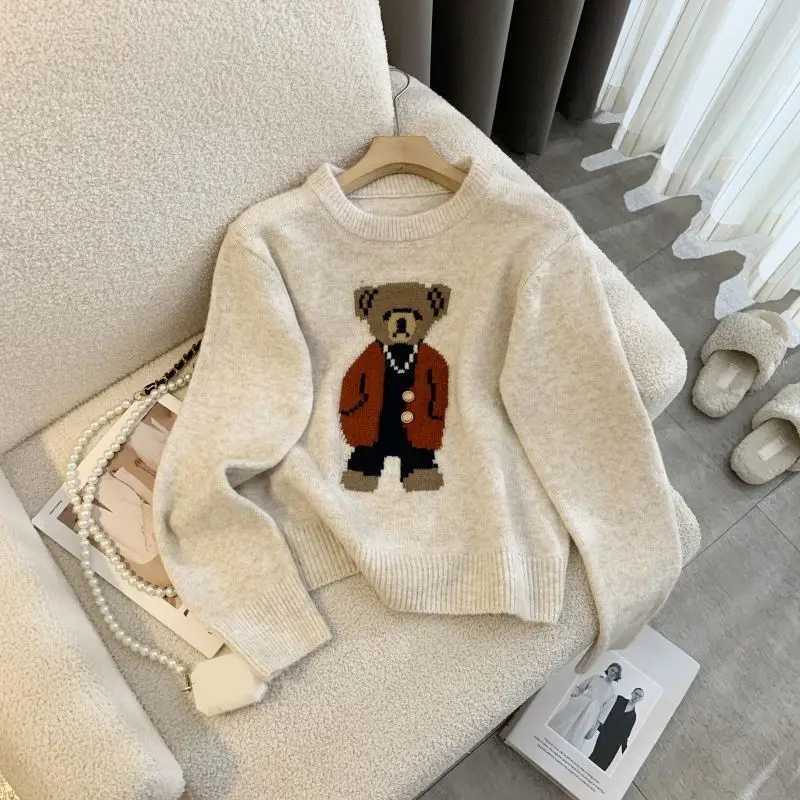 Fashionable and Cute Loose Round Neck Pullover Sweater for Women in Autumn and Winter New Casual Versatile Knitted Sweater J251029