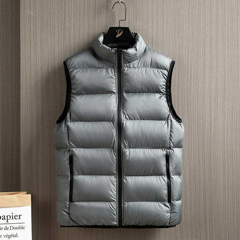 Men Down Keep Warm Comfortable Stylish Down Jacket Coat Solid Color Stand Collar Layering Waterproof Windproof Fashionable W251029