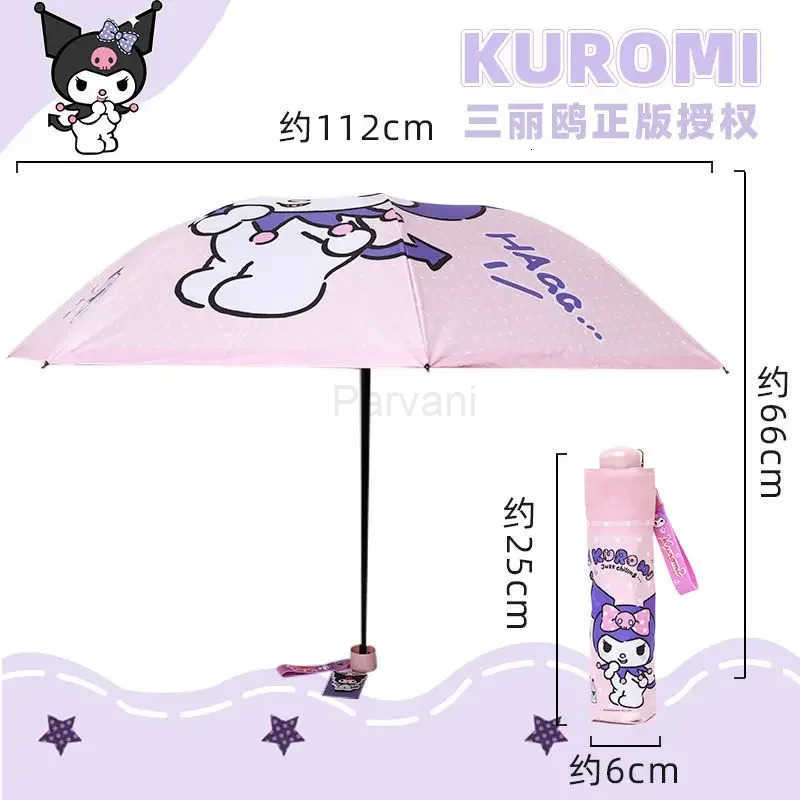 Sanrio Sanrio Series Kuromi Melody Big Eared Dog Automatic Sunshade Umbrella Weather and Rain Thickened Folding Automatic Sun Umbrella L251029