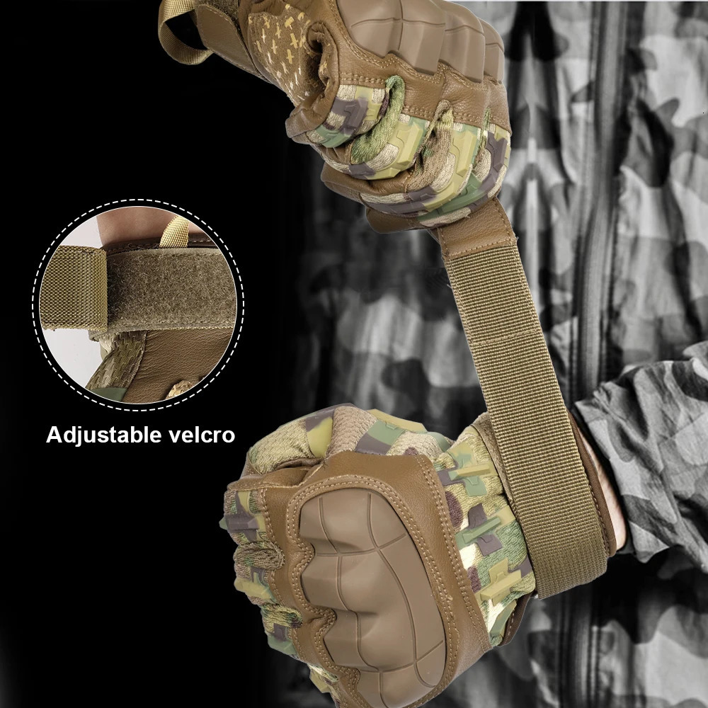 Touch Screen Cycling Gloves PU Leather Tactical Airsoft Hunting Shooting Hiking Bicycle Outdoor Sport Riding Bike Protective Men 251013