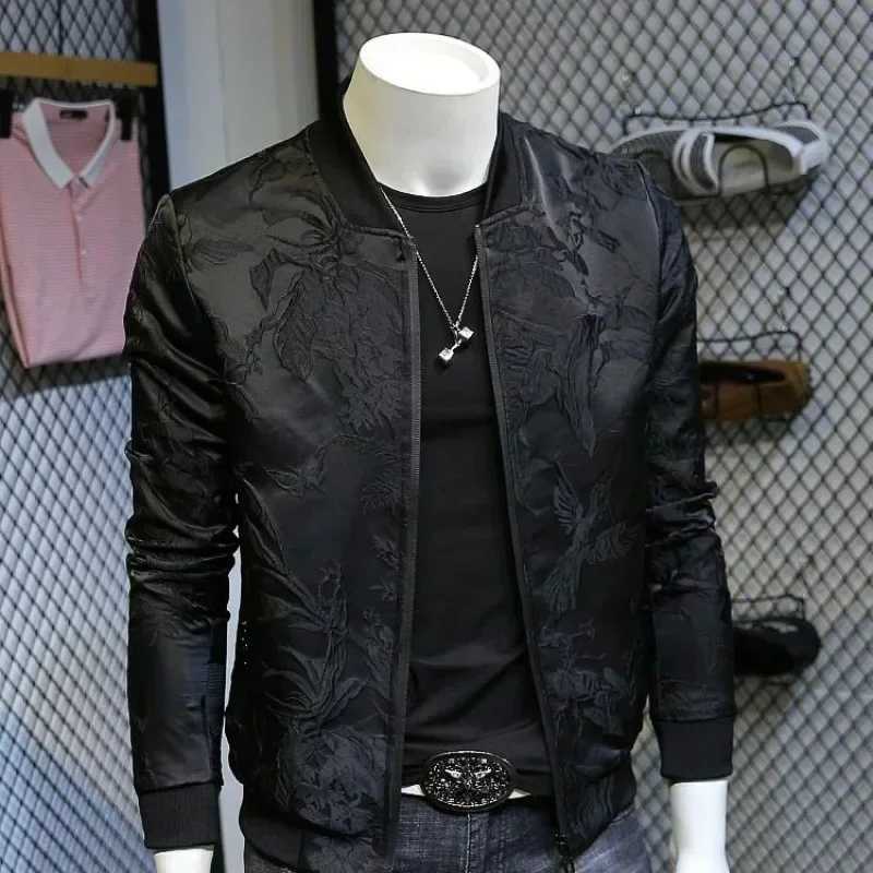 Paisely Floral Jacket Men Vintage Business Bomber Jacquard Jacket Men 2024 Fall Windbreaker Clothes Vintage Jacket Coat M5XLT251029