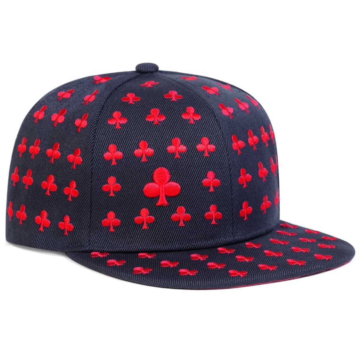 Unisex Poker Pattern Embroidery Hiphop Hats Spring Autumn Outdoor Adjustable Casual Baseball Caps Sunscreen HatW251029