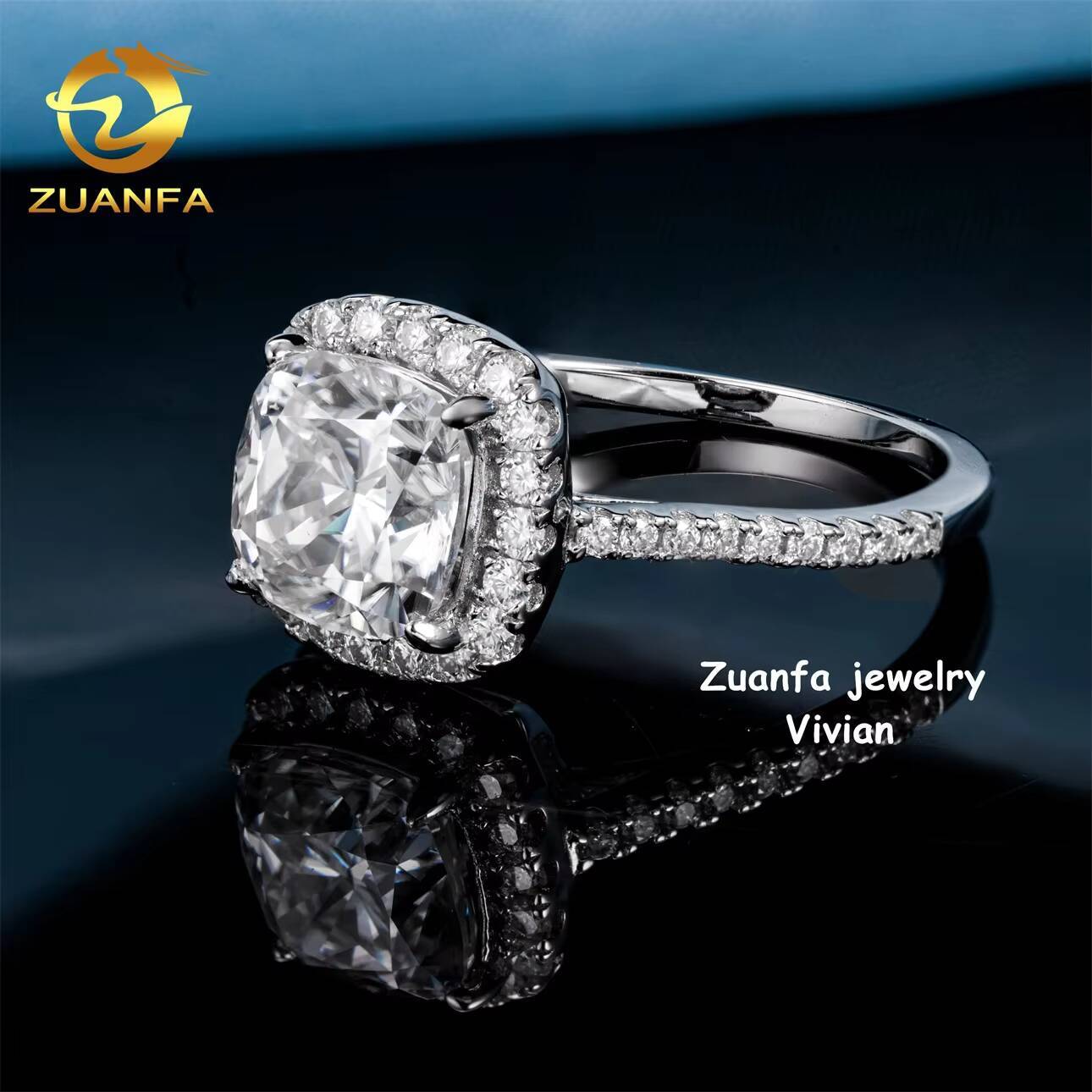 Sterling Silver 925 VVS Moissanite Diamond Fine Jewelry Luxury Iced Out Iced Out Women Moissanite Wedding Rings