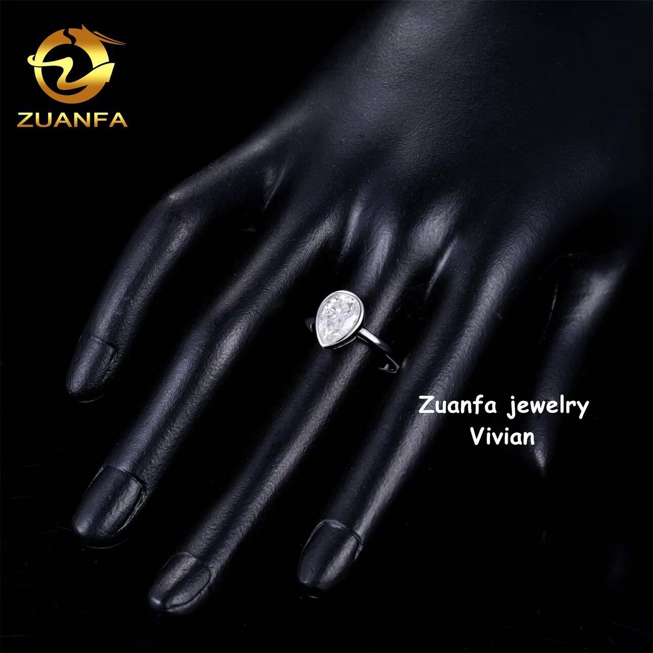 Sterling Silver 925 GRA Certificated VVS Moissanite Diamond Iced Out Women Wedding Rings Pass Diamond Tester