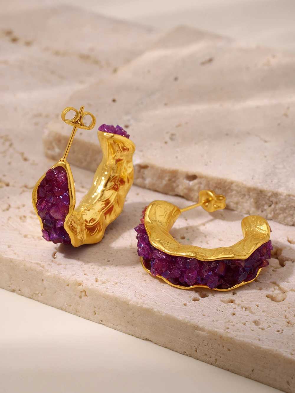 Liora Stainless Steel Dangle Earrings For Women Luxury MultiColor Crystal Stone Statement Stud Earrings Waterproof JewelryW251029