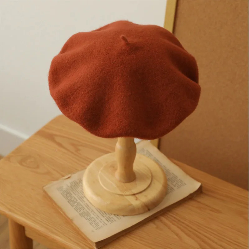 Wool Beret Hat Women French Vintage Painter Cap Girl Solid Female Femme Retro Casual Beanie Mushroom Bonnet 251013