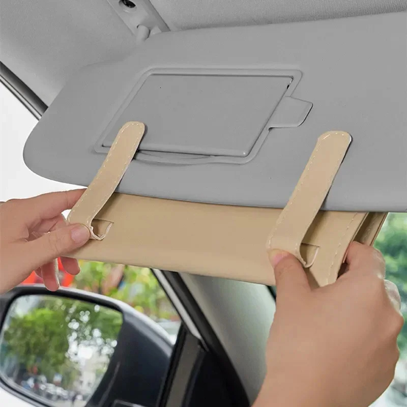 PU Leather Tissue Box Auto Car Truck Sun Visor Hanging Holder Car Tissue Boxes Auto Interior Storage Decoration Accessories 251029