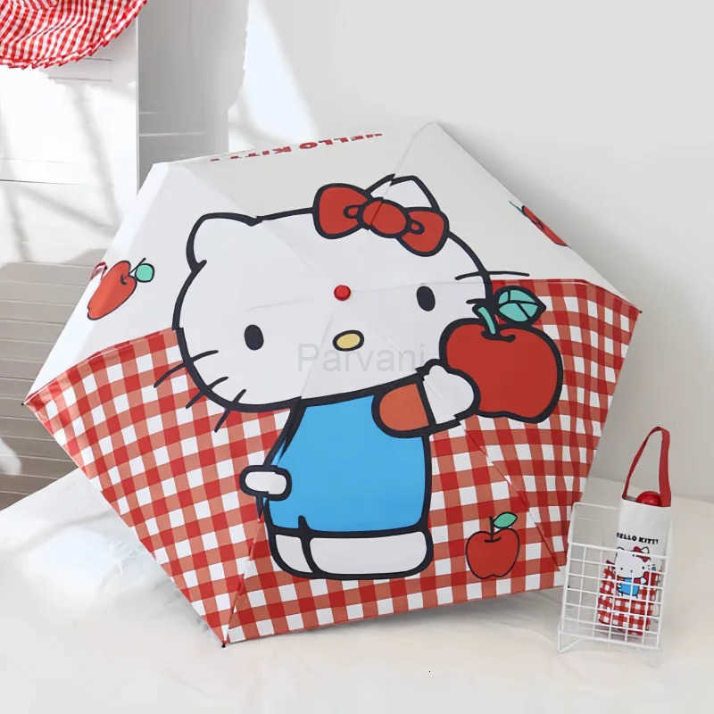 Sanrio Sanrio Hello Kitty Cartoon Umbrella Sunscreen Children Ultraviolet Proof Parasol Anime Kawaii Student Portable Folding Umbrella L251029