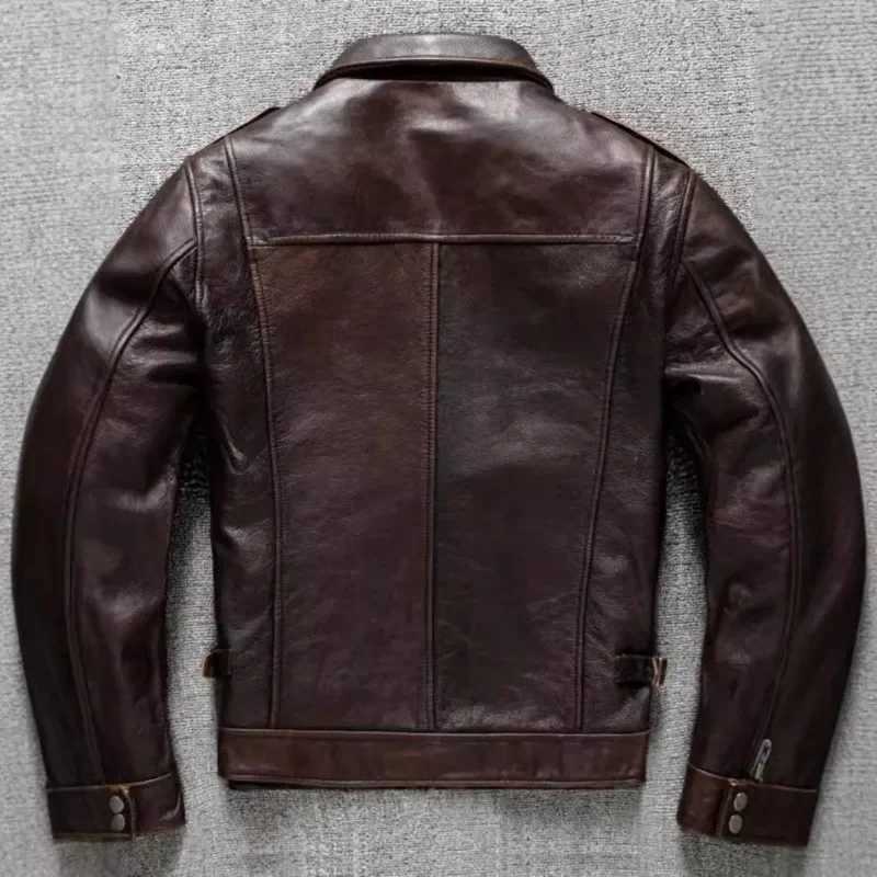 New Vintage Mens Leather Jackets Autumn Winter Casual Motorcycle Slim PU Jacket Biker Leather High Quality Fashion OvercoatT251029