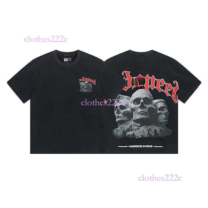 High Version Men's Loose Printed Short Sleeve Niche Fashion High-End Feel Pure Cotton T-Shirt