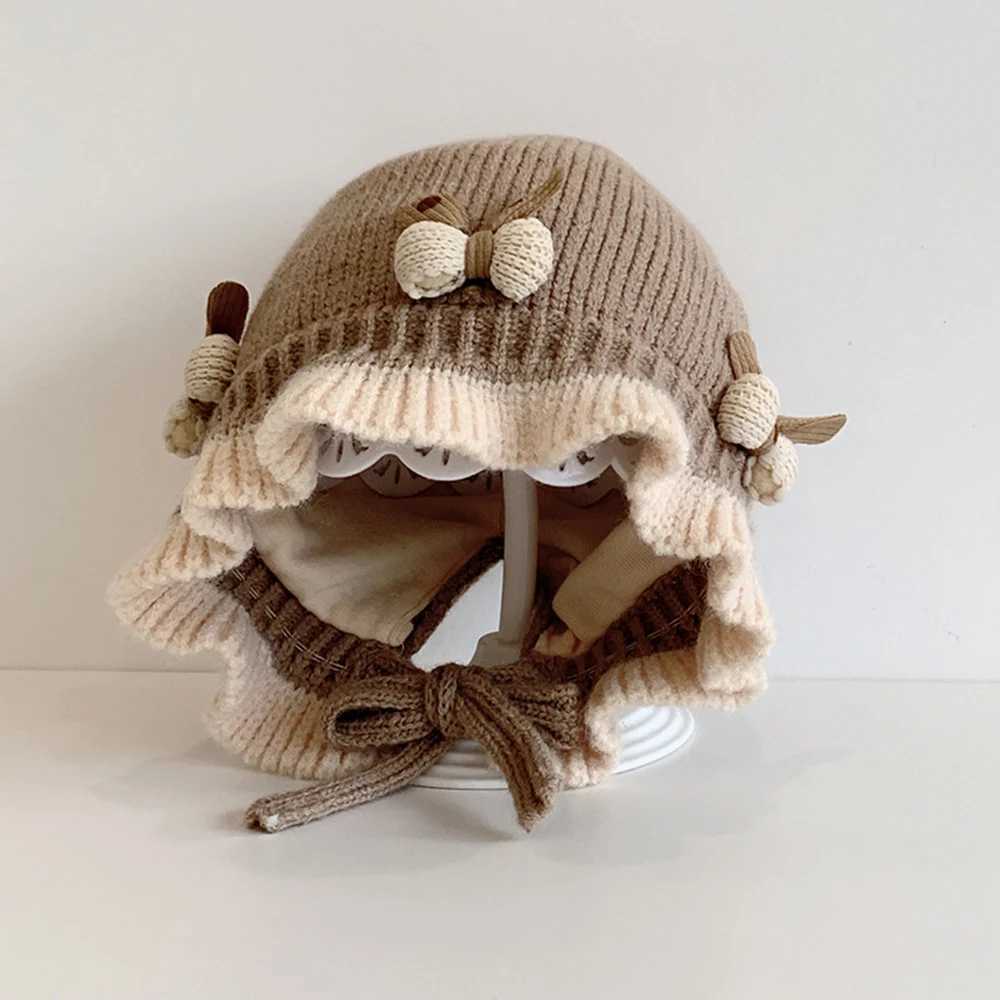 Bowknot Princess Hat Winter Baby Caps Thickened Warm Girls Earmuffs Lace Wool Hats Soft Comfortable Beanies For Kids 324 Month251028