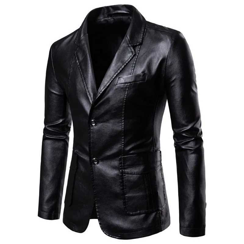 2025 New Mens Leather Blazer Jacket Leather Jacket Man Coat Mens Formal Retro Motorcycle Jacket Moto Coat Gentlemen Plus SizeT251029