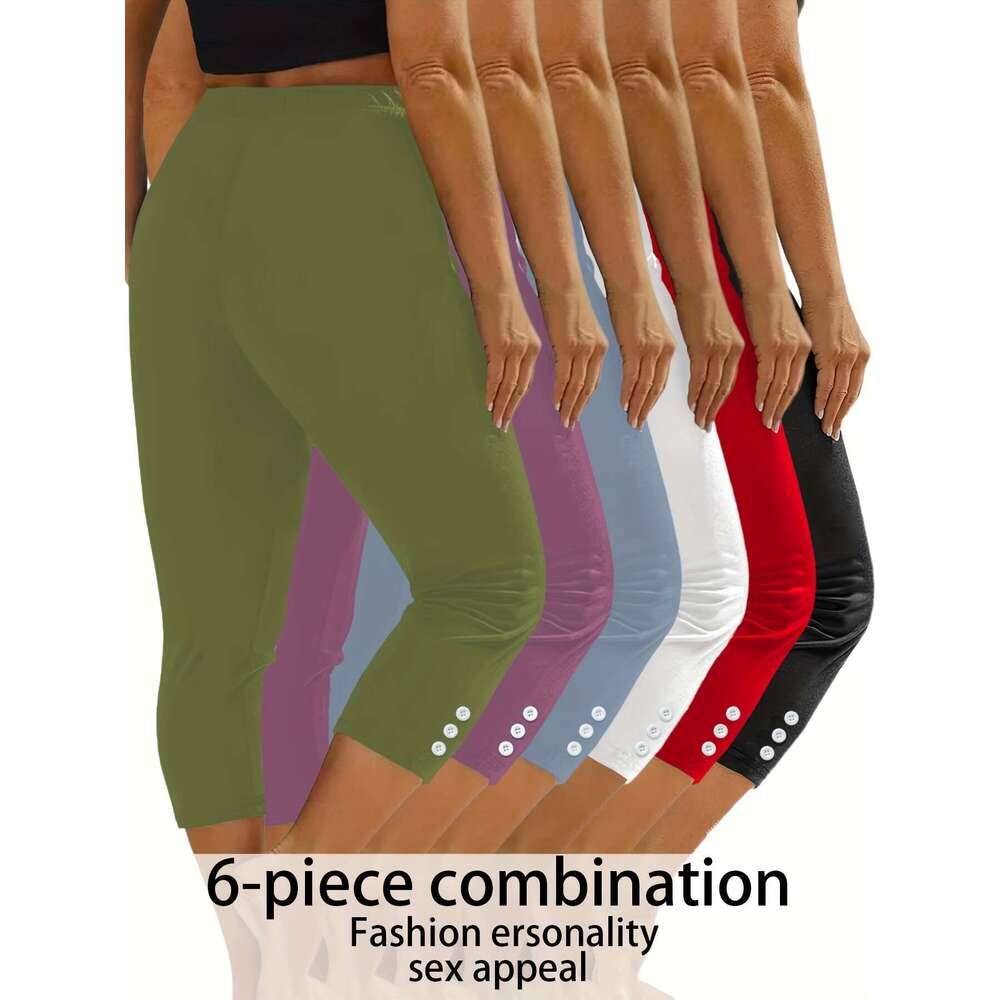 6pcs Fashion Casual Tight Sports Leggings