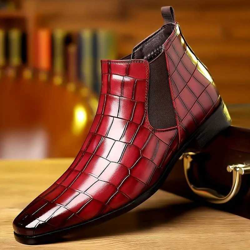 Brand Leather Men Chelsea Boots Designer Italy Dress Boots Men Fashion Casual Business Ankle Boots Dress Man Shoes Large Size Z251029