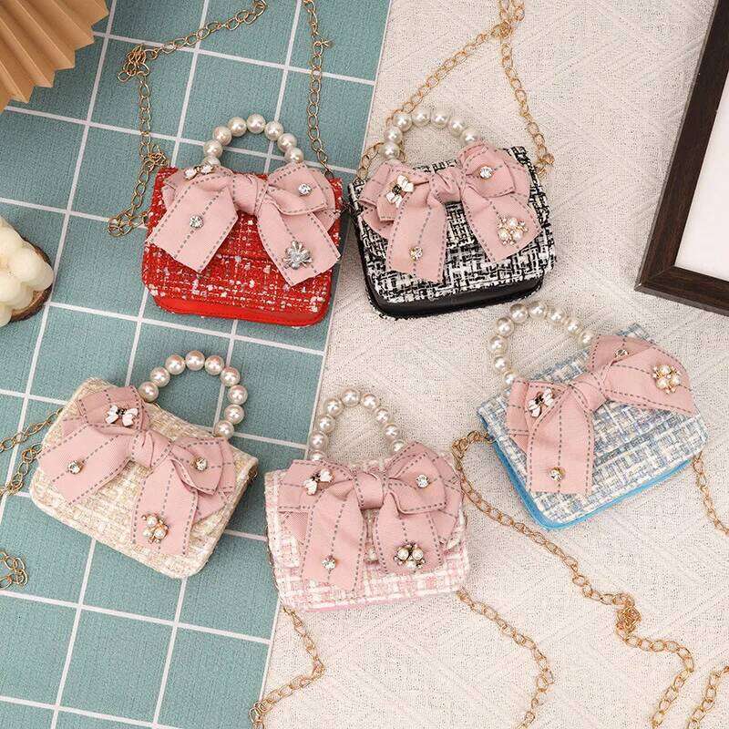 Fashion women's clutch handbag summer cute pink bow casual messenger sweet girl small square shoulder bag