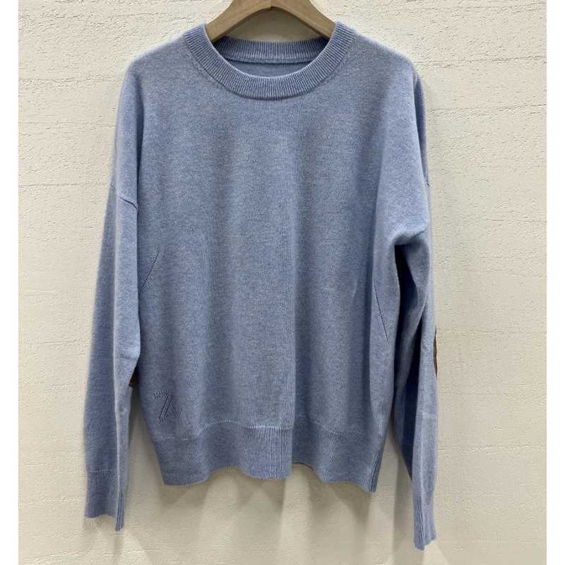 Female Crew Neck Sweater Brown Thin Cashmere Pullover Women Star Patch Sweaters Casual Winter Light Blue Jumper Lady Beige Tops J251029