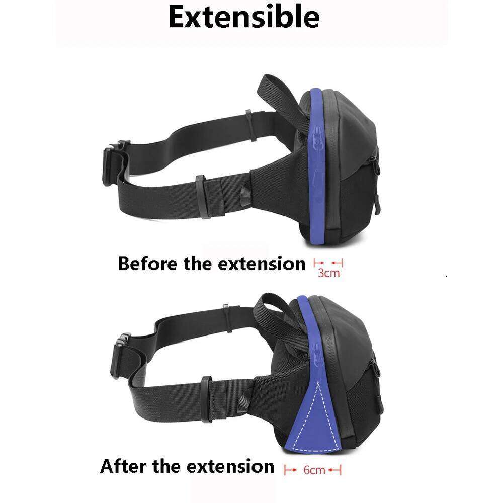 Shoulder Men Multifunction Expandable Waterproof Travel Crossbody Sling Messenger Pack Chest Bag For Male