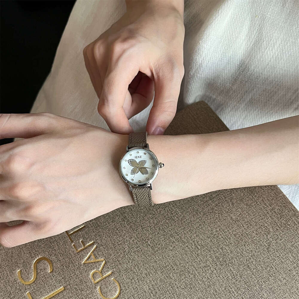 Butterfly Point Diamond Korean Style Designer Belt Quartz Watch Niche Design Sense Fashion Trend Women's Wristwatch