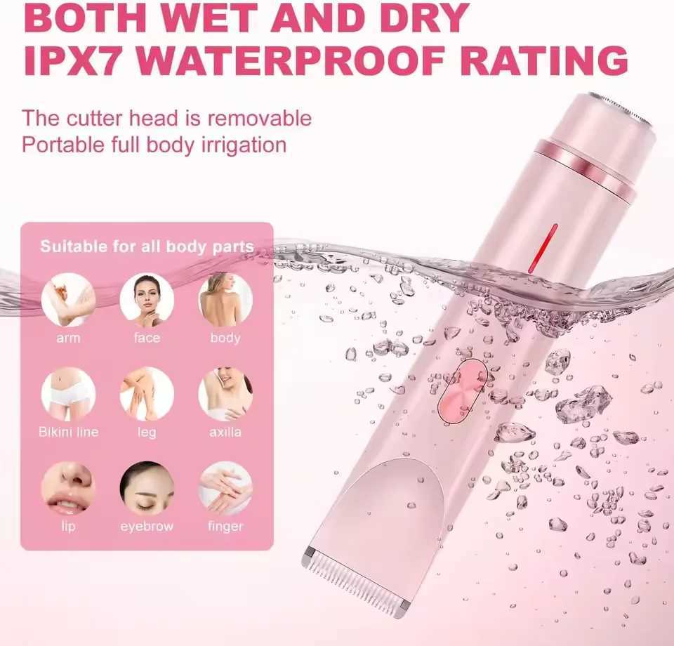 Electric Razors for Women 2in1 Bikini Trimmer Facial Mustache Shavers for Ladies Body Underarms Legs Portable Painless Epilator J251117