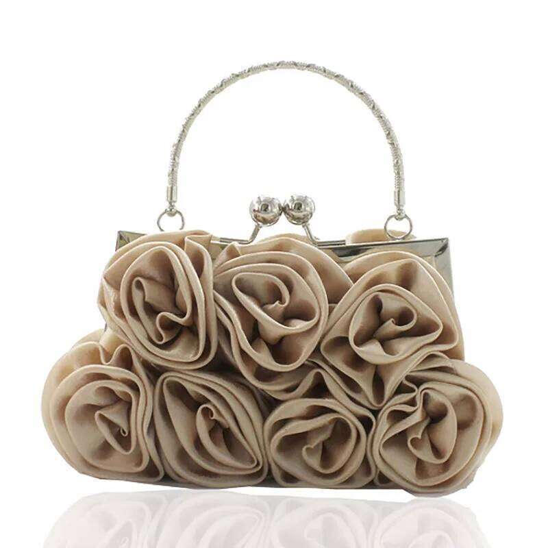 Designer Bags Satin Flower Clutch Satin Cloth 14 Roses Portable Dinner Bag Luxury Bag