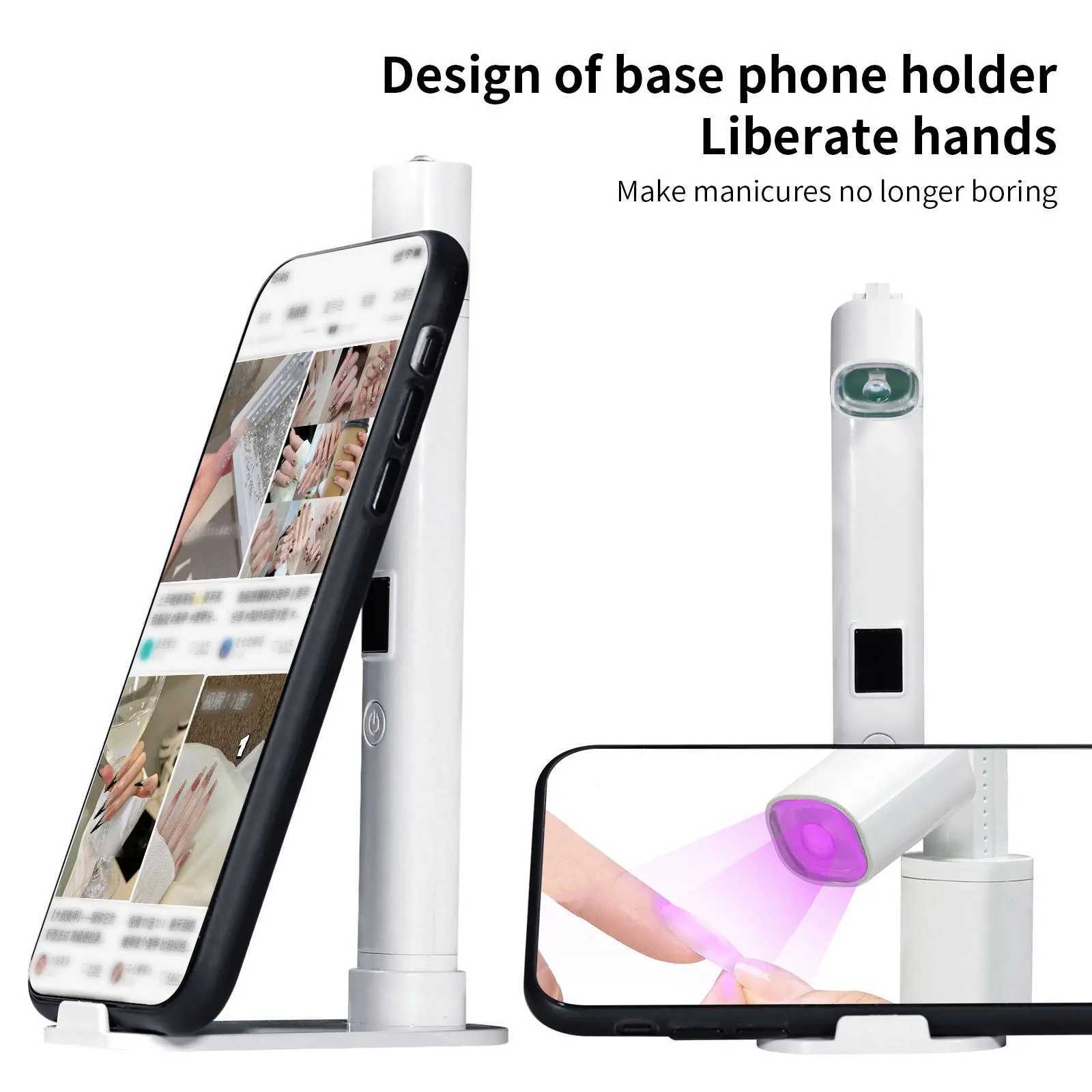 Professional Adjustable Stand Nail Lamp Cordless Rechargeable UVLED Light Mini Dryer for Home Salon Gel Polish J251117