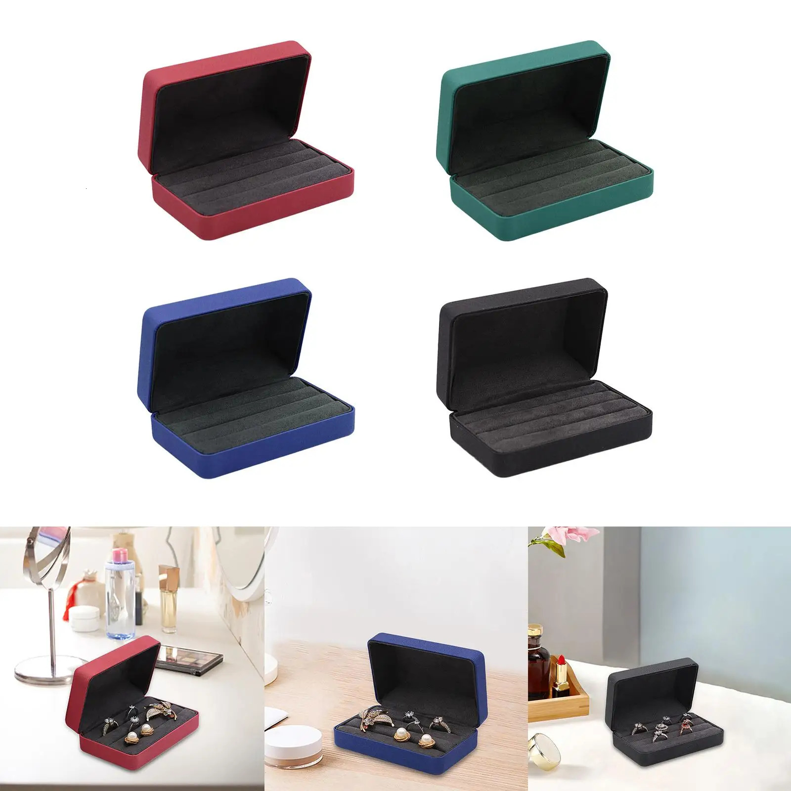 Ring Organizer Box Tray Stylish Jewelry Display Case Storage for Women Lady Multiple Rings Cufflinks 251013