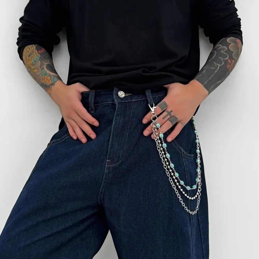Personality Tassel Pearl Waist Chain Zinc Alloy Gothic Tassel Jeans Chain Hip Hop Bag Chain Punk Belt Chain Jeans 251021