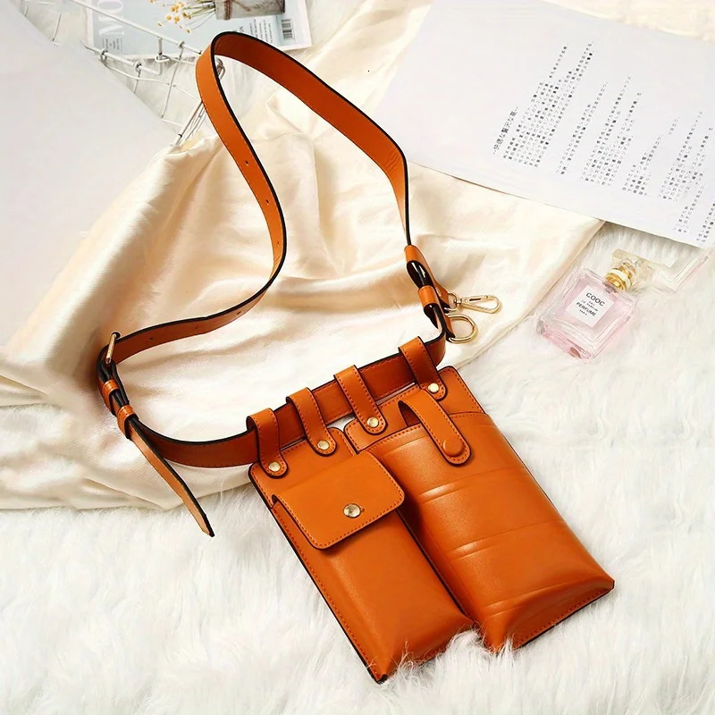 1Pc Women Waist Pack Leather Fanny Pack Women Belt Bag Crossbody Bags for Women Casual Chest Pack Female Purse 251021
