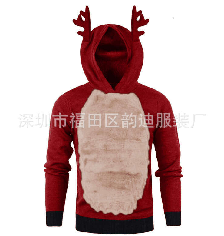 Mens Womens Christmas 3D Elf Print Hoodie Casual Long Slve Sweatshirt with Pockets winter