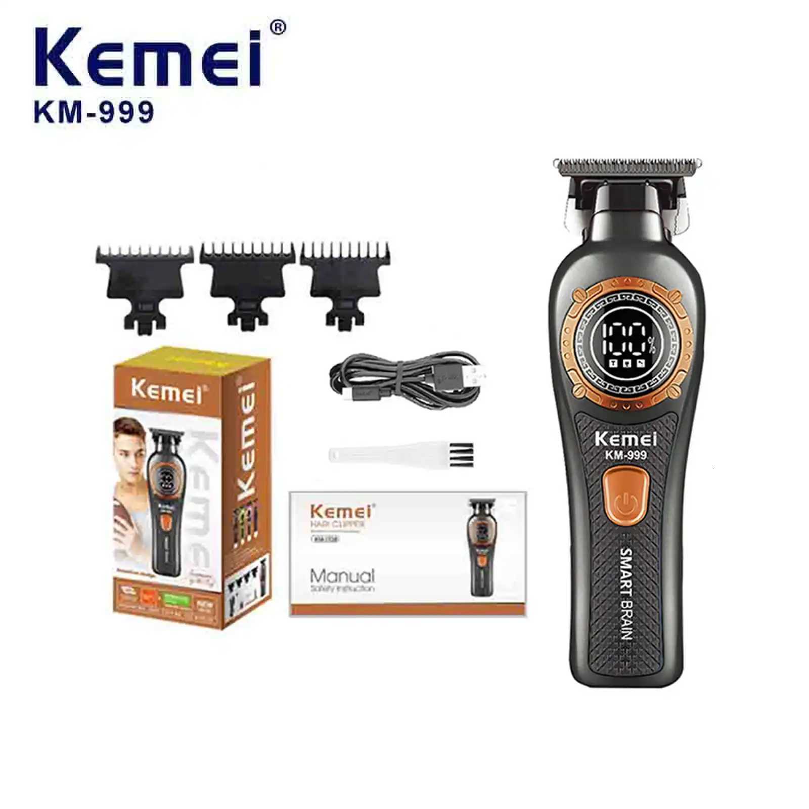 Kemei 999 Electric Hair Cut Machine Digital Display Hair Clipper Professional Cordless Precision Adjustment Trimmer Shaver Hair M251029