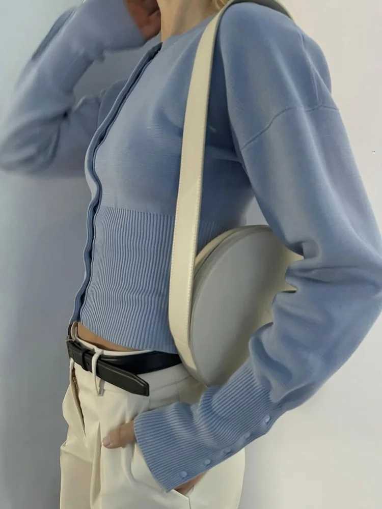 Tossy Autumn Fashion Knitwear Cardigan Top Womens Ribbed Patchwork Slim Casual Cropped Inner Top Womens Knit Cardigan OutwearT251028