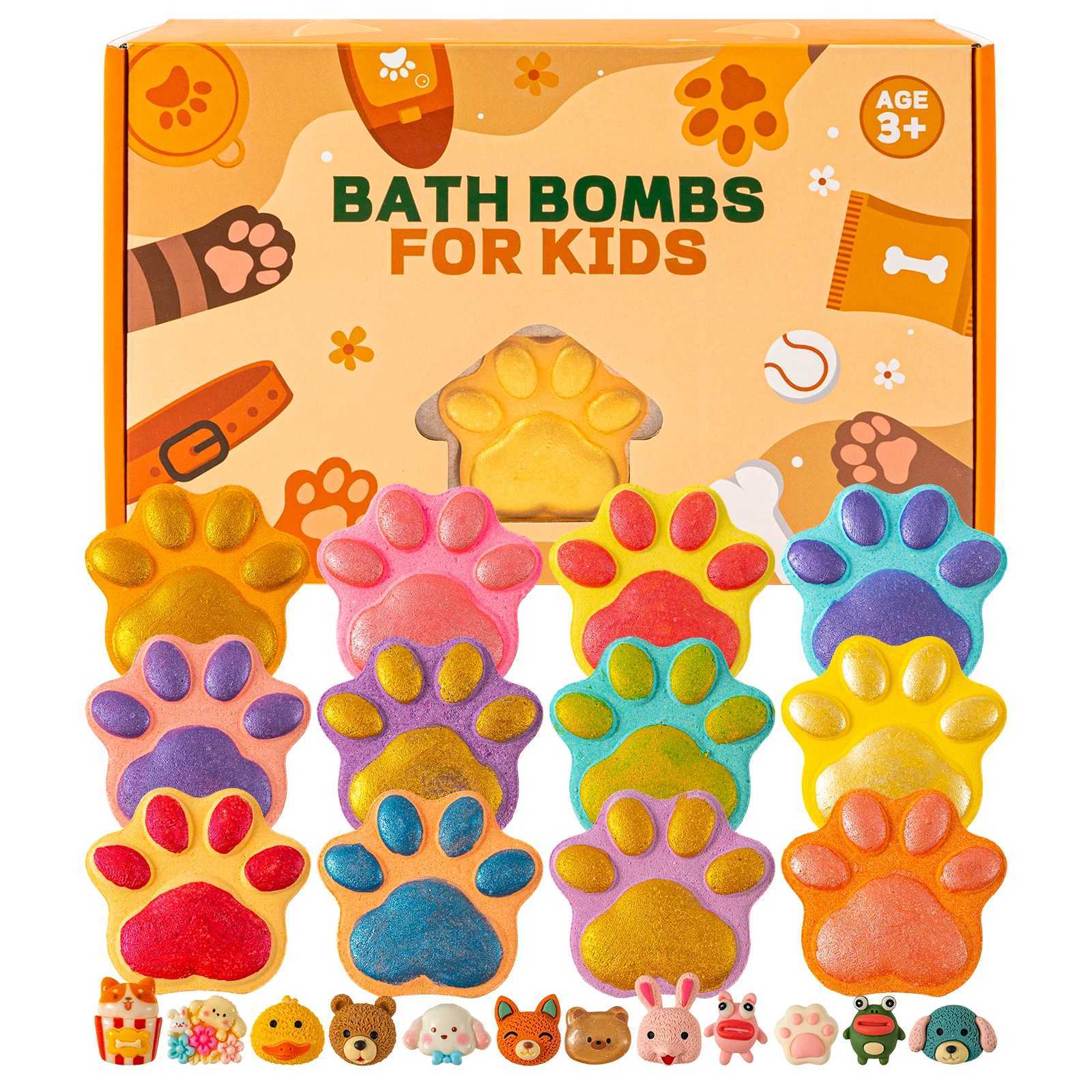 Bath Bombs for Kids with Surprise Toys Inside 12 Pack Paw Bath Bombs Gift Set Bubble Bath Bomb Kit with Toys Kids Bubble Bath L251029